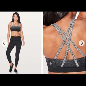 Lululemon Energy Bra Ombré Speckle Black/White